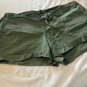 Medina draw string cotton short - olive colored